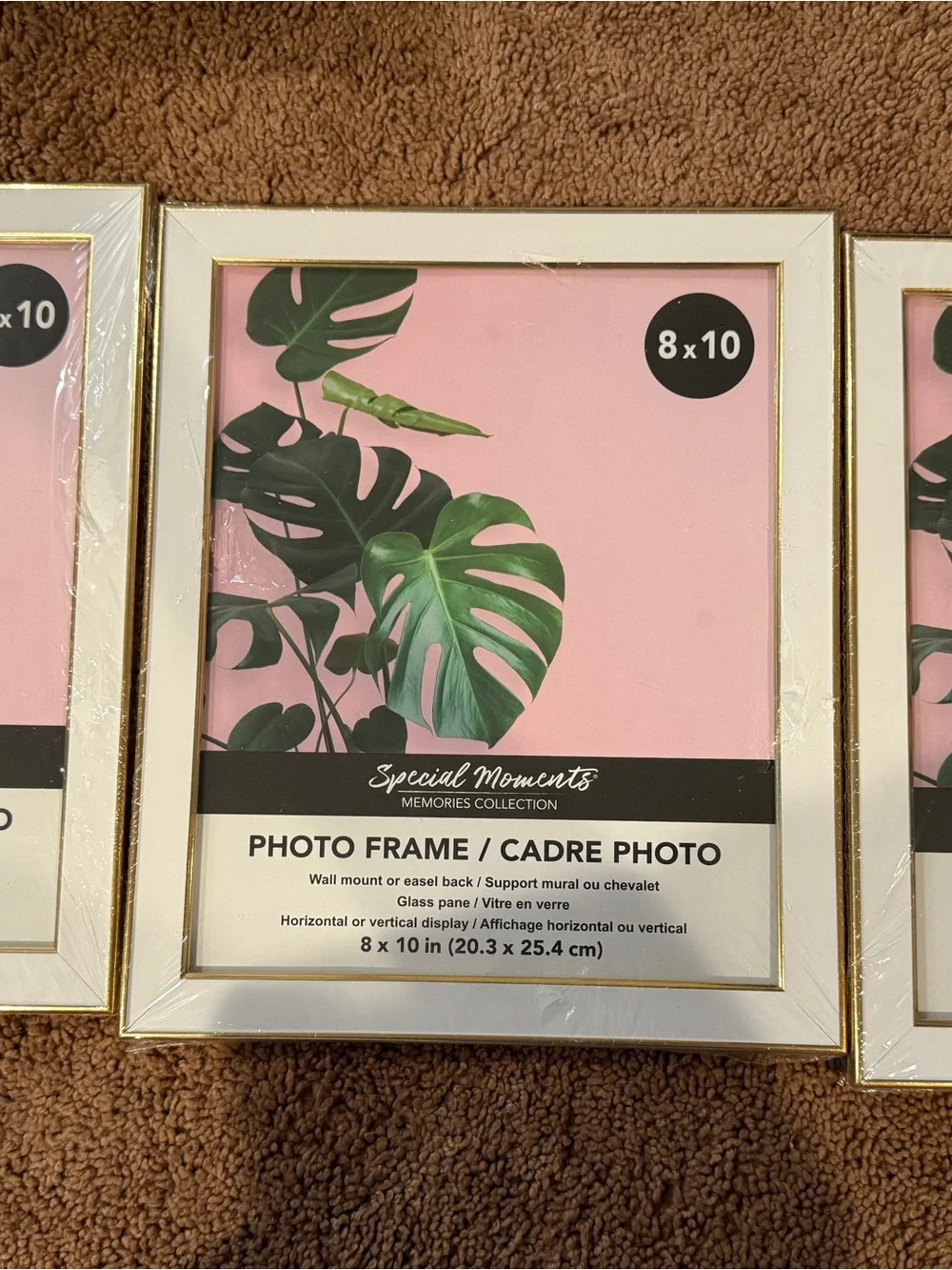 Special Moments Gold 8x10 Photo Frame - White Mat set of 3